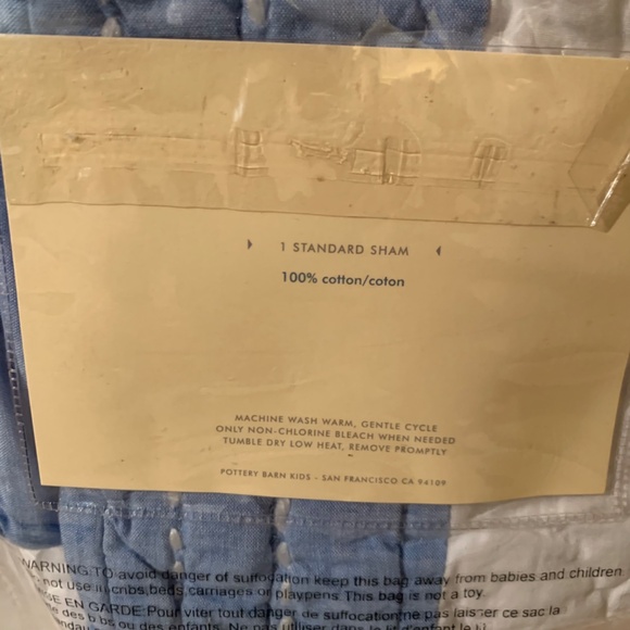 Pottery Barn Kids TeaPot Quilted Standard Sham 26" x 20" - Picture 3 of 3